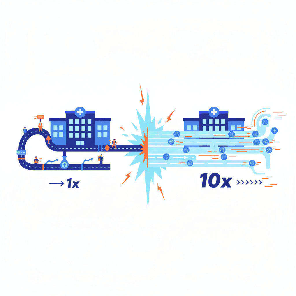 AI Agents for Hospitals delivering 10X efficiency illustration