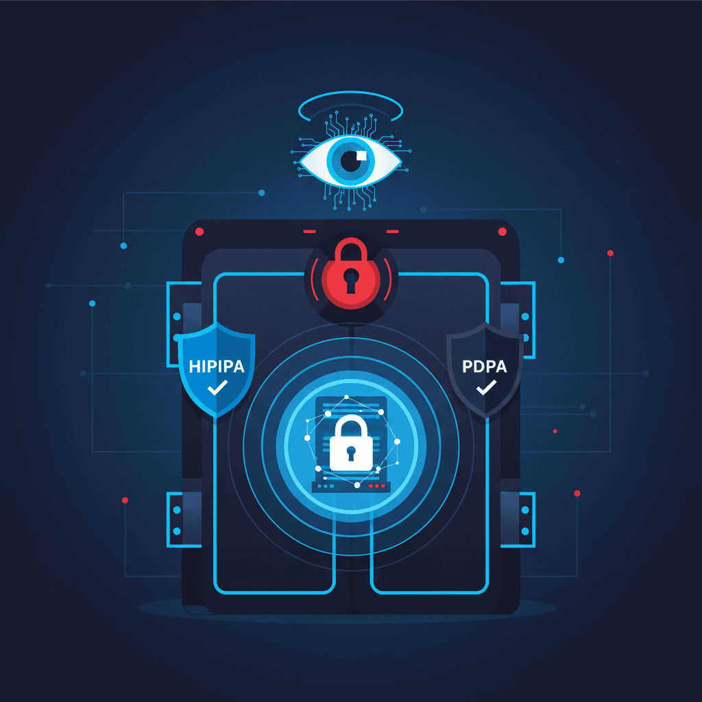 Healthcare Data Security and AI Compliance illustration