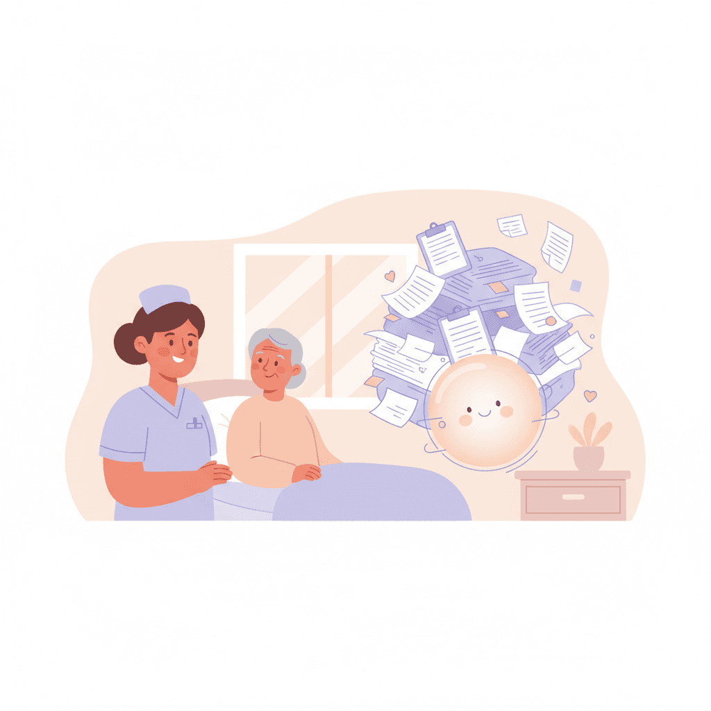 AI Reducing Nurse Burnout illustration