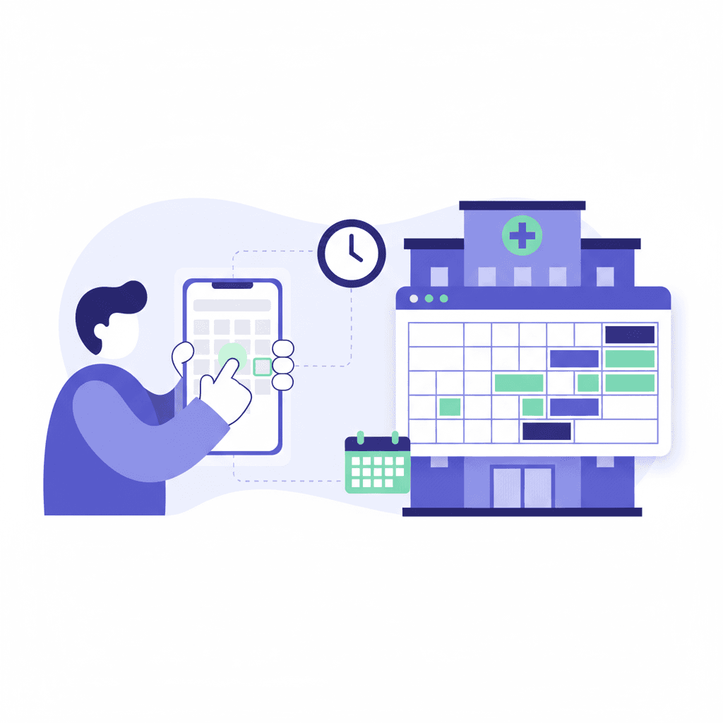 Before and after comparison of hospital appointment booking workflow